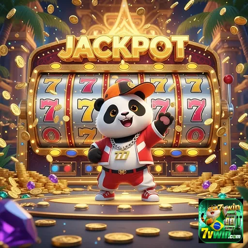 Slot Jackpot Panda no 7vwin, mostrando uma emocionante combinação de símbolos e prêmios.